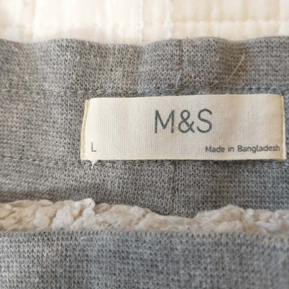 M&S Gray‎ Fleece Lined Jogger Sweatpants, Men's Size Large, Cozy, Warm, Athletic